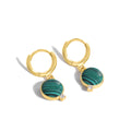 Gold-Plated Brass Yellow Stone Geometric Earrings — product close-up — jewelry finish and design detail