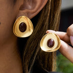 Resin earrings earrings non-fading stainless steel18k Gold accessories