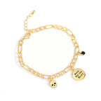 B0039 Trendy Gender-Neutral Bracelet Brass Gold-Plated Hip-Hop Style Skull Design