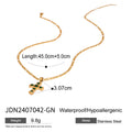 Cross Cubic Zirconia Gold-Plated Stainless Steel Pendant Necklace — jewelry construction