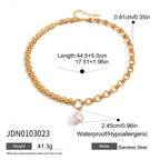 Stainless Steel Pearl Necklace Collarbone Chain Non-Fading Jewelry Accessories