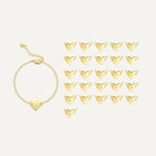 B0182  Korean Version Fashion Simple Heart-shaped Bracelet for Women gold Love Heart26Minimalist Letter Style