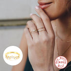 S925Sterling Silver Creative Irregular Single Row Diamond Ring Korean Style Hot-Selling Index Finger Ring