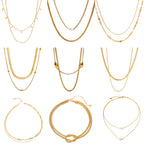 Double Layer Stacked Necklace Collarbone Chain Stainless Steel Jewelry Non-Fading