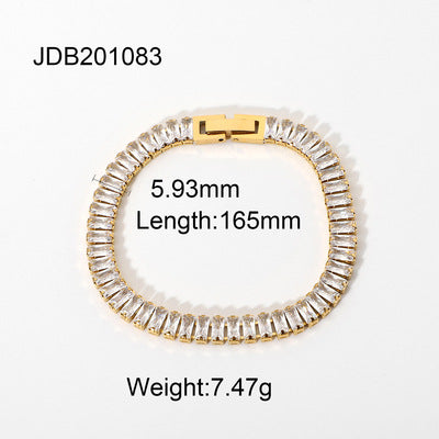 2H Stainless Steel Zircon Bracelet Women's Jewelry Non-Fading Jewelry
