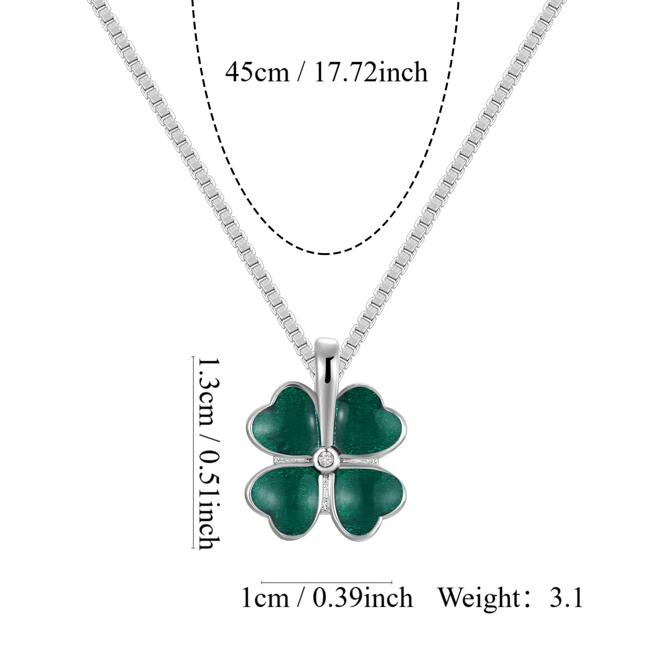 S925 Sterling Silver Four Leaf Clover Collarbone Necklace For Women