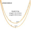 Gold-Plated Stainless Steel Layered Necklace with Chain Detail — plating detail — jewelry finish and design detail