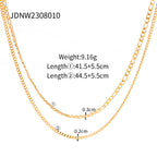 Double Layer Stacked Necklace Collarbone Chain Stainless Steel Jewelry Non-Fading
