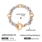 2H Stainless Steel Color Block Cuban Bracelet Jewelry for Women
