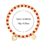 B0260 Love Engraved Zircon Beaded Design Lucky Bracelet