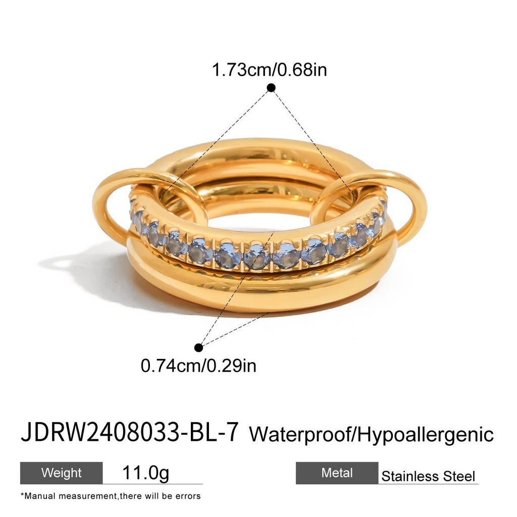 Stackable Pearl Rings Non-Fading Jewelry Stainless Steel