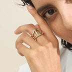 Rhinestone Ring Non-Fading Women's Jewelry18k Stainless Steel Jewelry