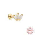 Unisex Sterling Silver Opal Threaded Ear Bone Stud Earrings — collection product image 06