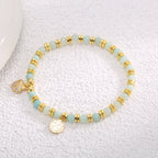 CYB0233 Bohemian Shell Zircon Bracelet Fashion Copper Plated14k Gold Beaded