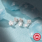 925Sterling Silver Classic Heart-Shaped Diamond-Studded Women's Earrings Set of Three Hot-Selling Ear Jewelry