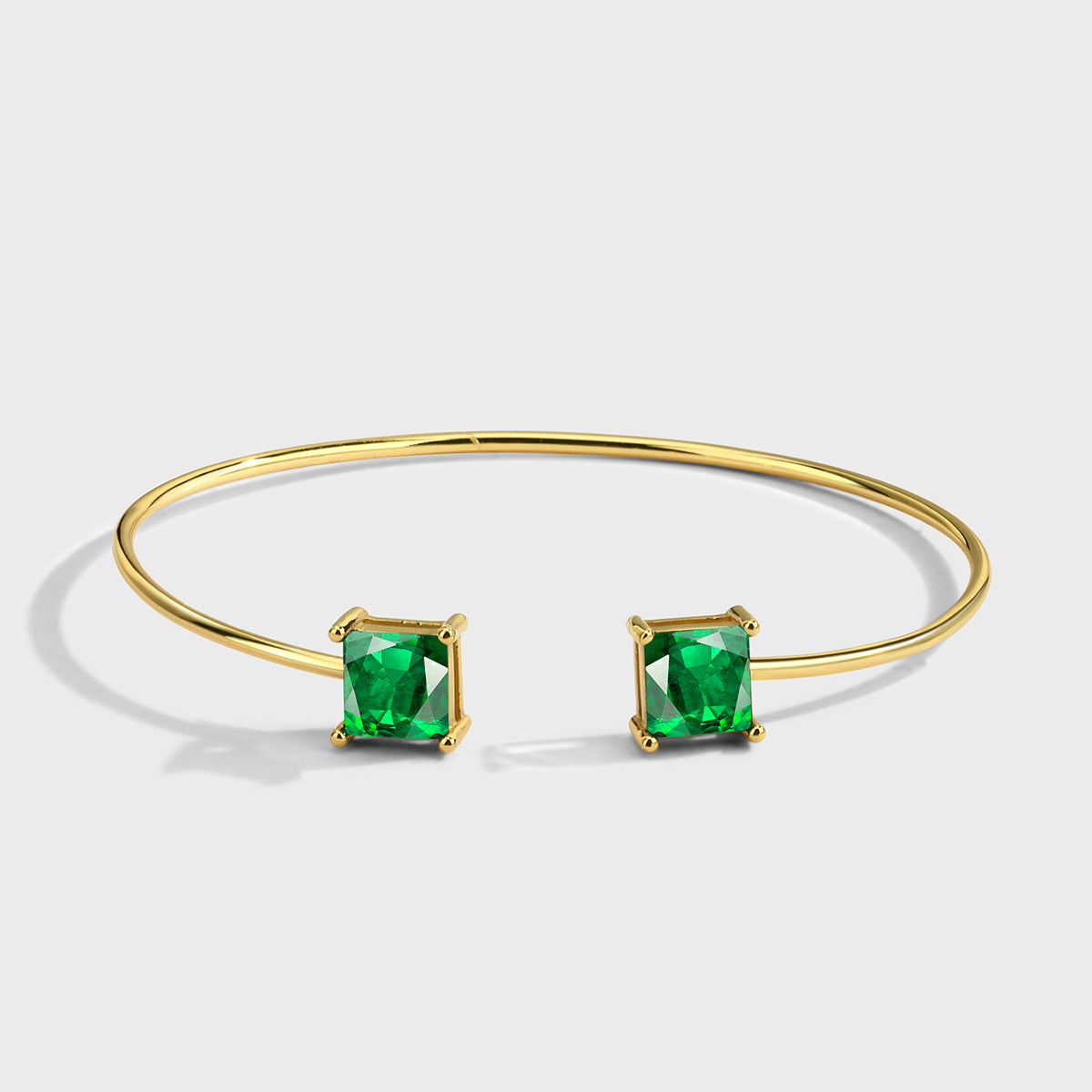 B0034 Accessories Geometric Square Glass Zircon Inlaid Open Adjustable Bracelet Bracelet Jewelry