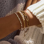 Zircon Bracelet Stainless Steel Jewelry for Women Non-Fading Accessories