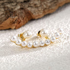 E0384 Creative Design Floating Shell Pearl Elegant Gentle Earrings for Women Simple Back Hanging Earrings