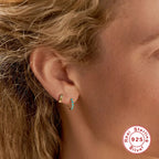 S925Sterling Silver Turquoise Diamond Earrings Earrings Fashion Classic Simple Style Earrings