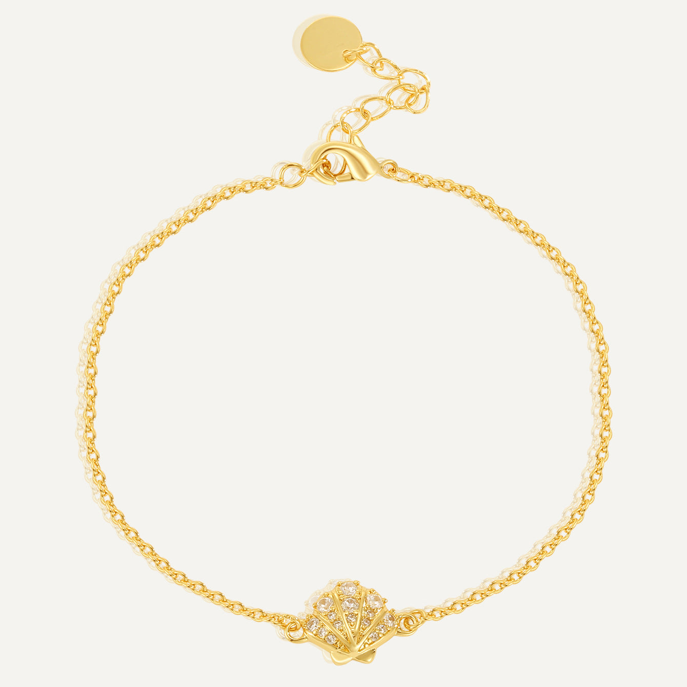 CYB0360 Copper plating14k Gold Zircon Shell Bracelet Fashion Girl Jewelry