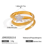 Jewelry Stainless Steel Necklace Simple Earrings Pentagram Ring rings