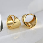 E0587 Fashion Gender-Neutral Earrings Copper Gold-Plated Simple Smooth Hoop Earrings