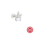 Heart Stud 925 Sterling Silver Earrings — earring silhouette — alternate angle 2 — jewelry finish and design detail