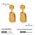 Stainless Steel Water Drop Open Bracelet Earrings Jewelry