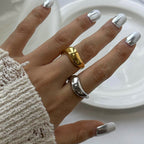 Exaggerated Stainless Steel Ring18k Goldware ring
