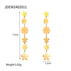 Stainless Steel Heart Necklace Simple Earrings Non-Fading Jewelry for Women