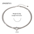 14K Gold-Plated Stainless Steel Heart Cuban Link Necklace — alternate product view — jewelry finish and design detail