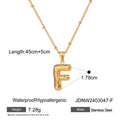 Gold-Plated Stainless Steel Initial Pendant Necklace — additional design view — jewelry finish and design detail