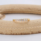 R0392 French-style Small Round Bead Design Gold-plated Ring for Women, Simple Micro-inlaid Zircon Ring