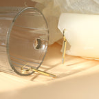 Minimalist Geometric Earrings for Women Fashionable Strip Micro Pave Zircon Earrings gold Diamond Inlaid Women's New Export Model