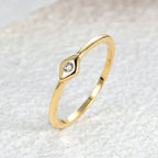 R0243 Design Rhombus Zircon Ring Personality Minimalist Closed Ring In Stock Dropshipping