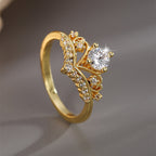 R0409 Fashion New Design Zircon Ring for Women Brass Gold-Plated Ring