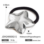 18k Gold Stainless Steel Hair Tie Hair Accessory Glossy U Large Black Hair Tie