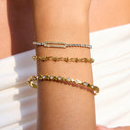 2H Heart Stainless Steel Zircon Bracelet Jewelry Non-Fading Accessories for Women