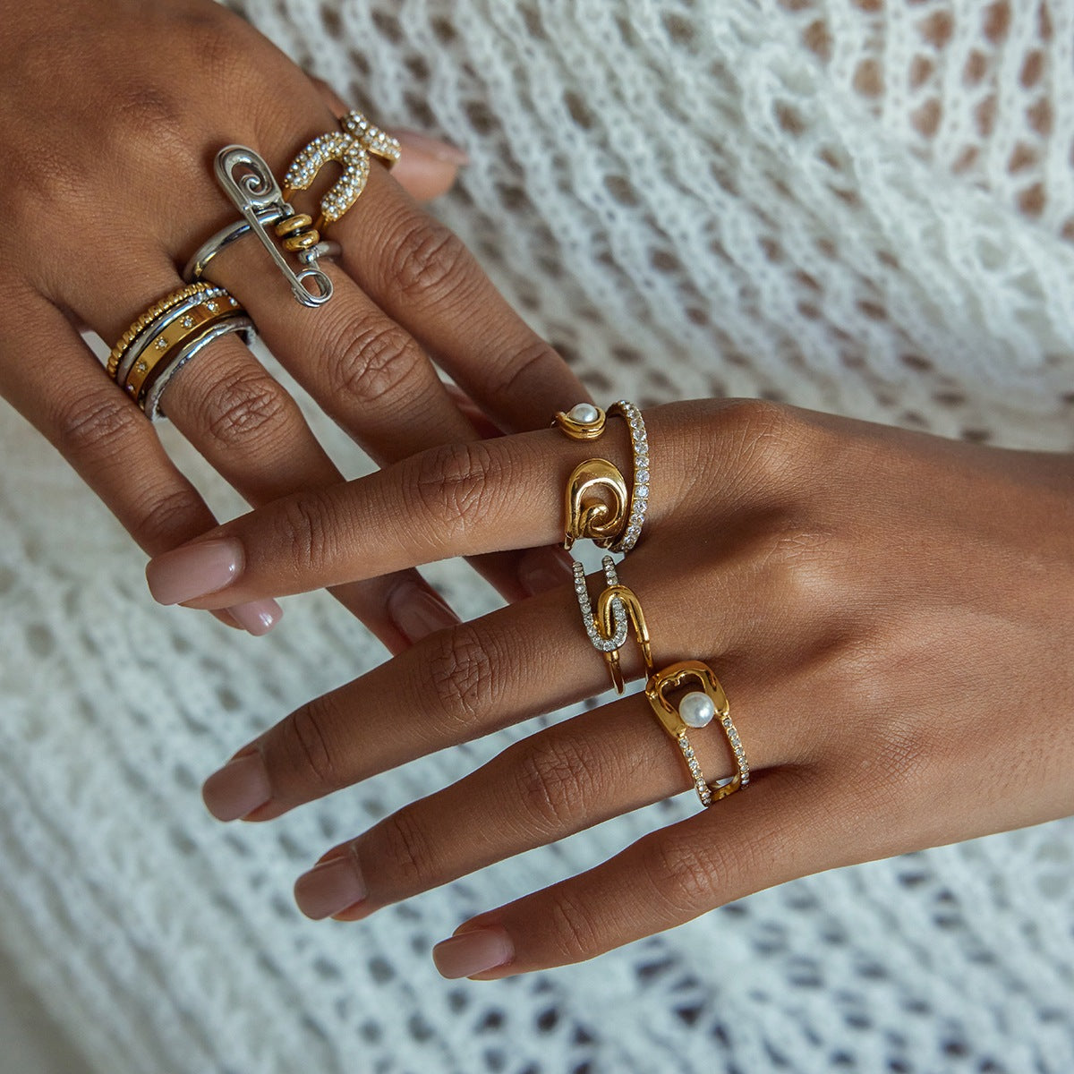 Original Design Paperclip Series Ring Non-Fading Jewelry Stainless Steel Accessories