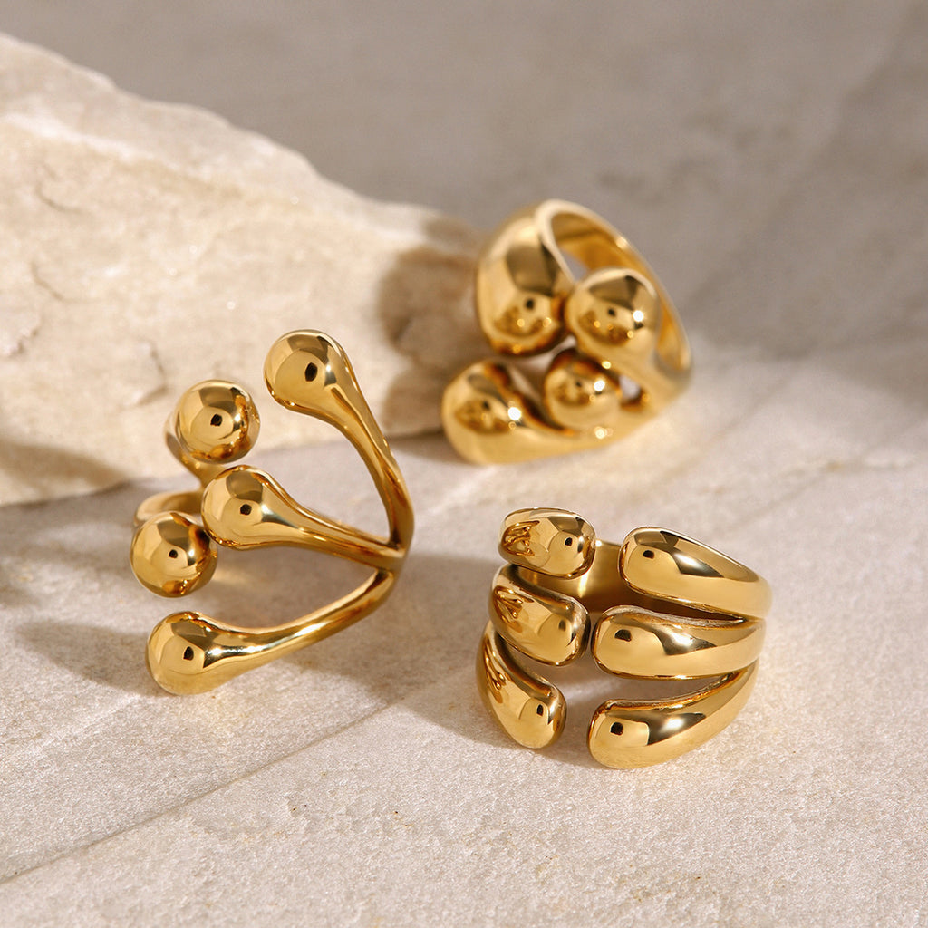 Stainless Steel Gold Ring18k Gold-plated jewelry does not fade rings