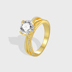 R0502 Fashion Spring New Single Zircon Ring for Women Simple Minimalist Ring