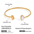 Pearl Open Profile Gold-Plated Stainless Steel Cuff Bracelet — jewelry construction