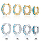Hot Selling Round Micro Pave Zircon Trendy Ear Cuffs Hoop Earrings Super Sparkling Multi-Diamond Earrings