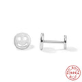 Crystal-Set Evil Eye 925 Sterling Silver Earrings — earring silhouette — alternate angle 2 — jewelry finish and design detail