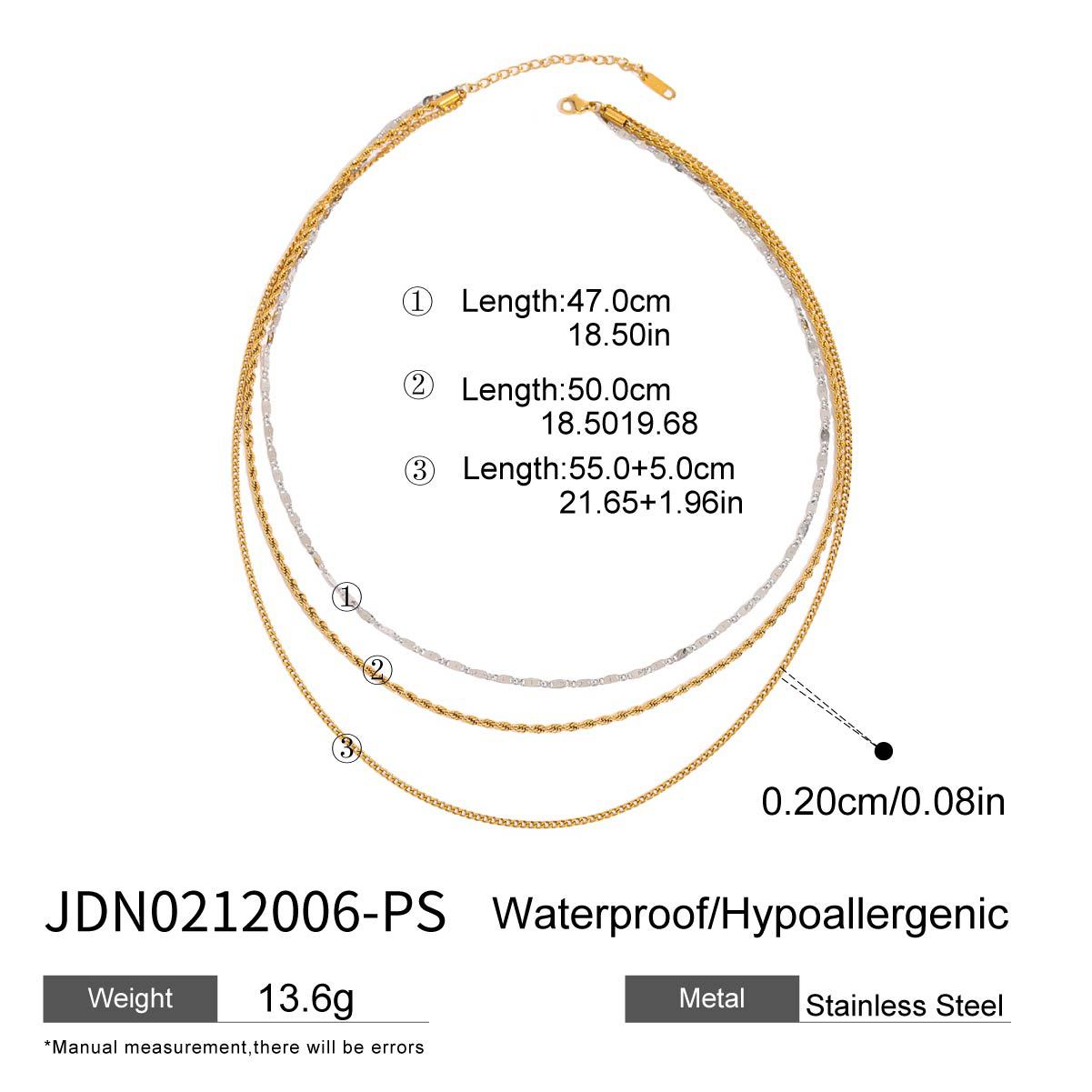 Three-layer Stacked Necklace Accessories for Women Collarbone Chain Stainless Steel Jewelry