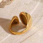 2H Stainless Steel Open Ring Jewelry Exaggerated rings Female