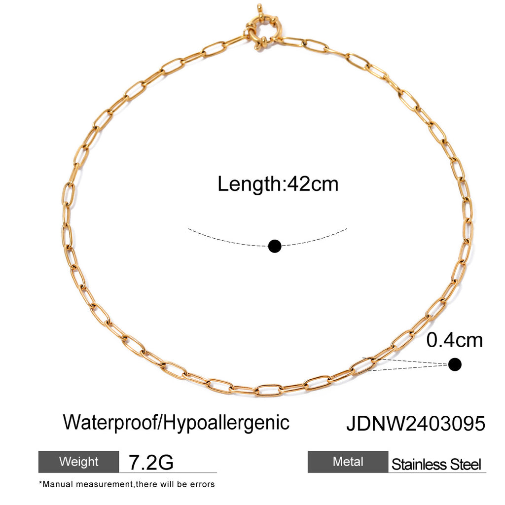 2H Trendy Retro Necklace for Women Simple Minimalist Style Multi-layer Chain Collarbone18k Gold Necklace