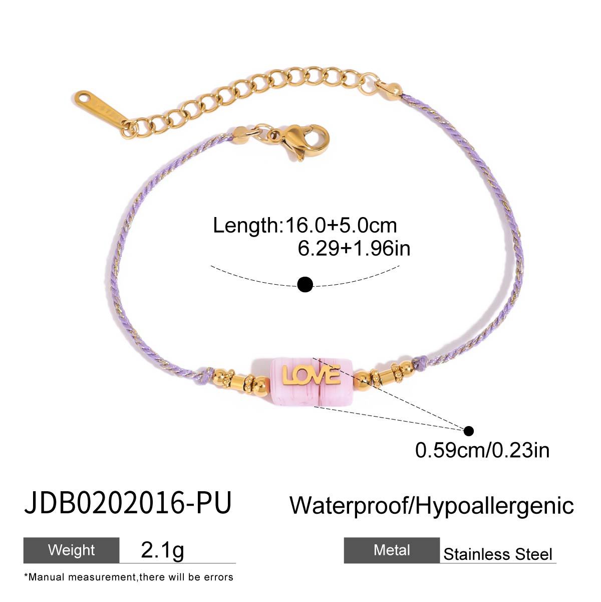 Stainless Steel Bracelet Amethyst Pearl Bracelet Non-Fading Jewelry