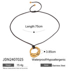 Black Rope Necklace Design Sense Collarbone Chain Non-Fading Stainless Steel Jewelry