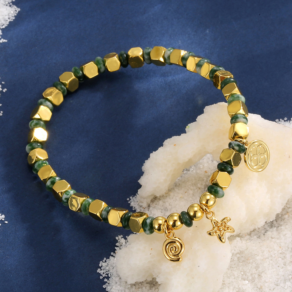 B0258Vintage Handmade Swirl Starfish Beaded Bohemian Bracelet